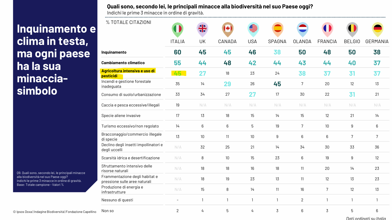 agrcioltura intensiva e uso di pesticidi