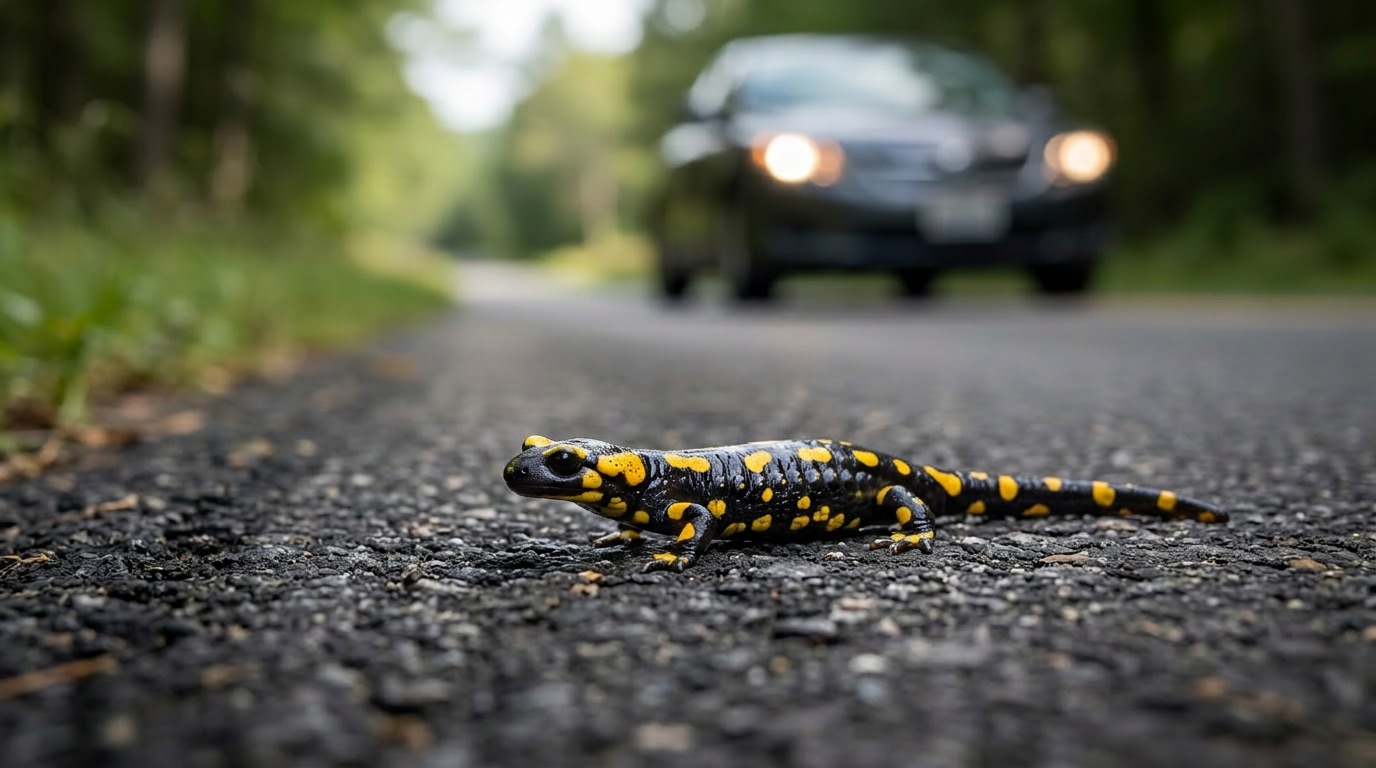 Salamandra su una strada